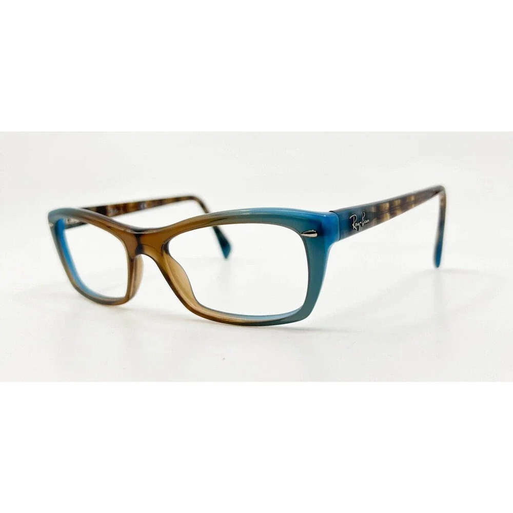 Ray-Ban RB5255 5490 Eyeglasses Brown Blue Rectangle Full Rim Frame 51-16-135